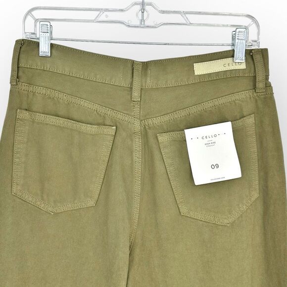 CELLO NWT Split Ankle Olive Colored Denim High-Rise Jeans size 9 Junior - Picture 4 of 7
